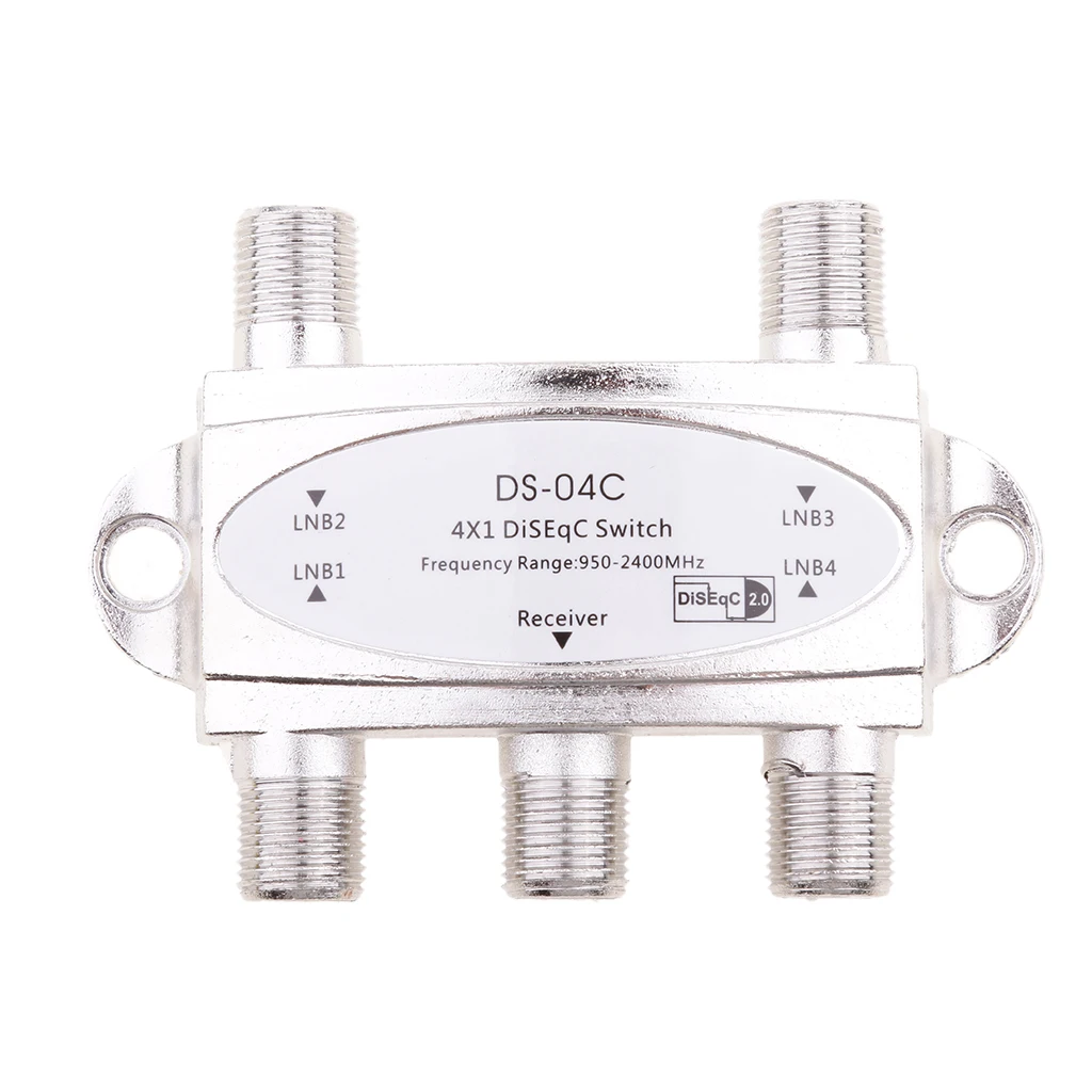 Wideband 4x1 Premium DiSEqC 1.0 2.0 Model Satellite Switch FTA Dish LNBS LNBF Switch DS-04C For Satellite Receiver