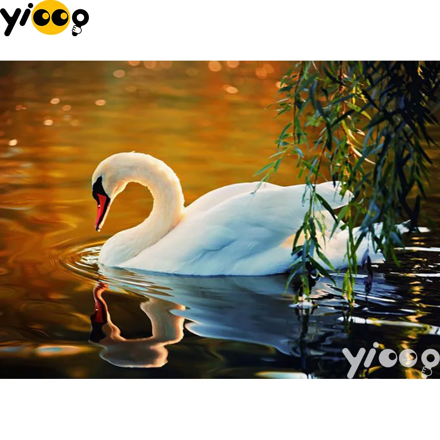 

Full Square/Round drill diamond Painting Swan lake 5D DIY diamond embroidery mosaic Decoration painting BX0104