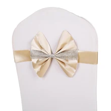 Горячая пояса лента на Банкетный стул галстук бабочка спинка стула Декор Свадебные растягивающиеся ленты предметы декора для вечеринок и дней рождения 20 шт