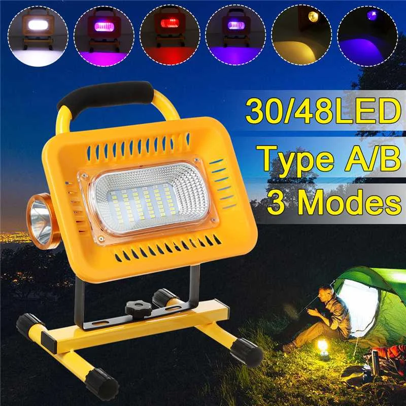 

USB Portable LED Work Light Cordless Rechargeable Lamp Waterproof IP65 Power Bank 3 Mode Outdoor Emergency Portable Lantern