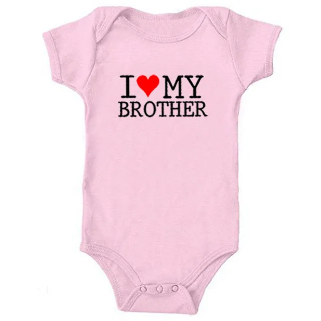 Одежда для близнецов «I Love My Sister Brother», хлопковая одежда с короткими рукавами для новорожденных, летняя одежда для маленьких мальчиков и девочек - Цвет: brother-pink