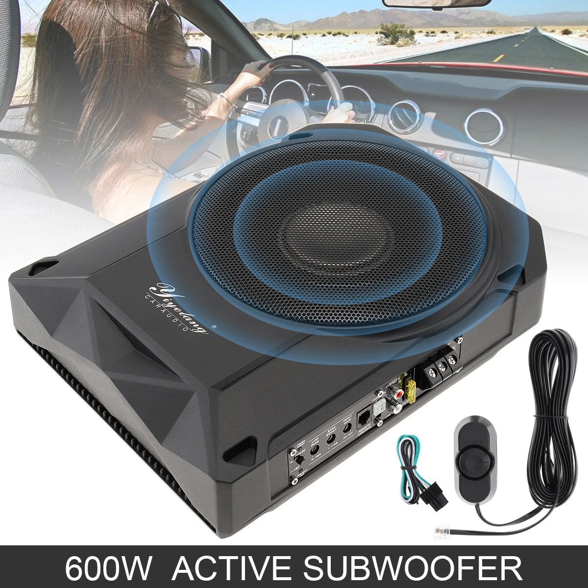 US $190.74 10 Inch 600W Slim Car Audio Active Subwoofer Car Under Seat Speaker Bass Stereo Speaker Audio Low Distortion Amplifier For Cars