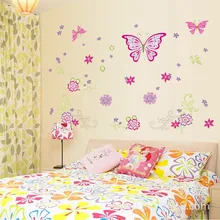 DF5101 стиль креативная бабочка цветок спальня гостиная задний план наклейки на стену импортные товары водонепроницаемый съемный