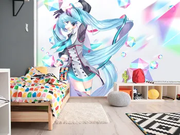 

[Self-Adhesive] 3D Hatsune Miku 281 Japan Anime Wall Paper mural Wall Print Decal Wall Murals Belly