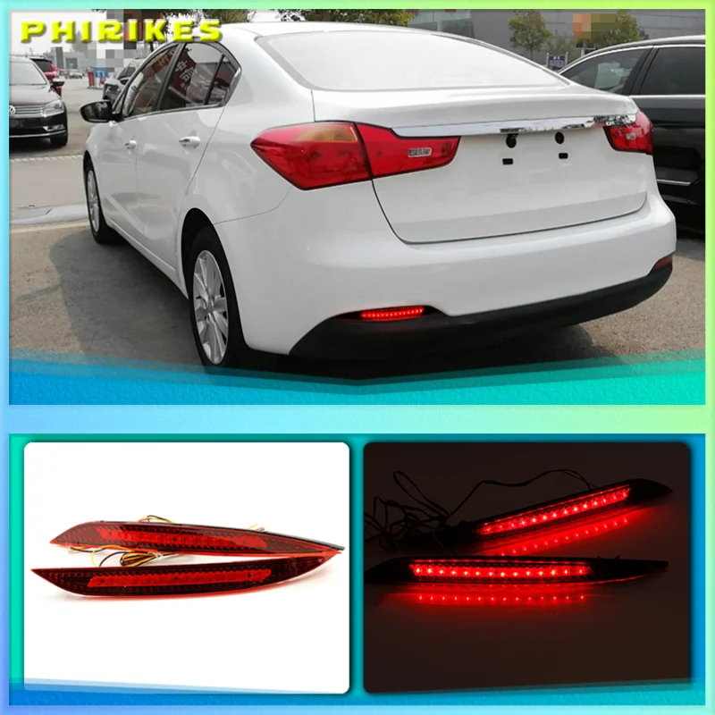 2pcs Car Red Len Led Rear Bumper Reflector For Kia K3 Cerato Forte 2012