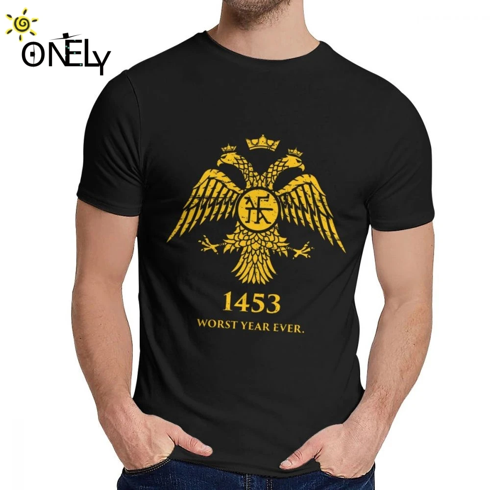 SPQR 3D Print Byzantine Eagle 1453 Homme Tee Shirt For Male Awesome 100% Cotton T-shirt Classic Round Neck | Мужская одежда