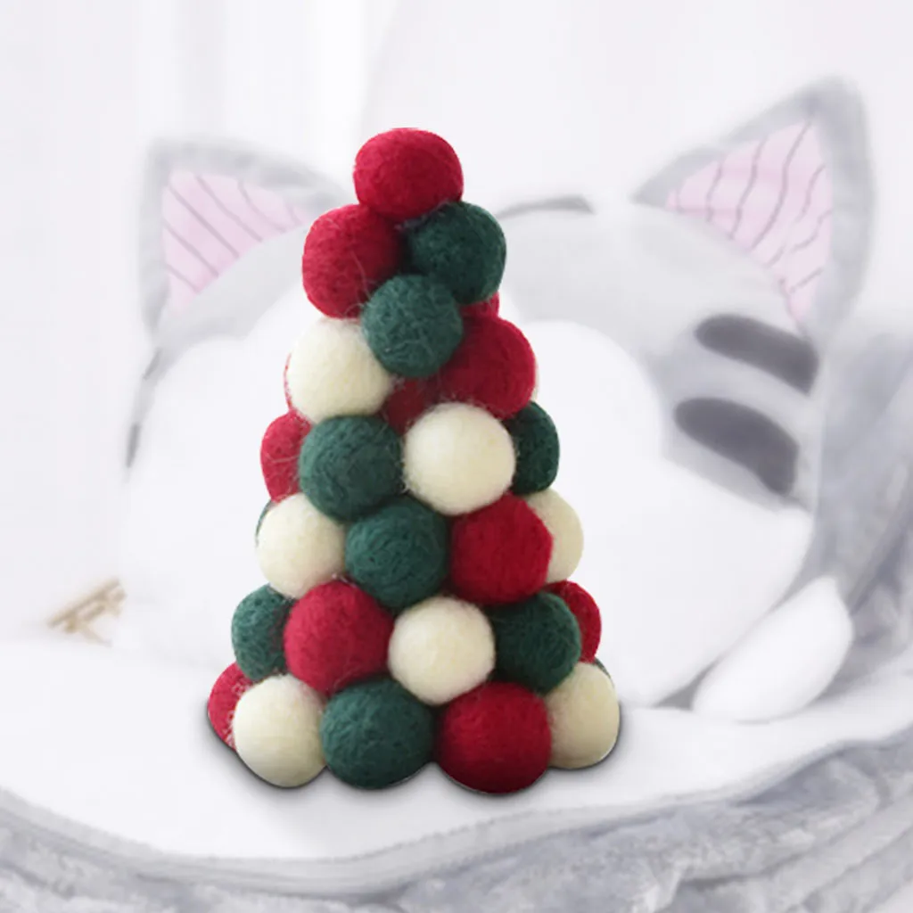 

Wool Felt Ball String Pendant Christmas Wreath Ornament Home Festival Decorations Merry Christmas Tree Decorative Winter#p9