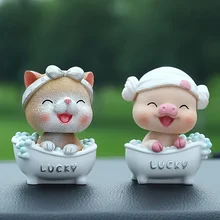 Милые Автомобильные Игрушки для приборной панели, кивая котом, забавные игрушки с качающейся головой, куклы-поросенки, Автомобильные украшения для дома и автомобиля, украшение интерьера