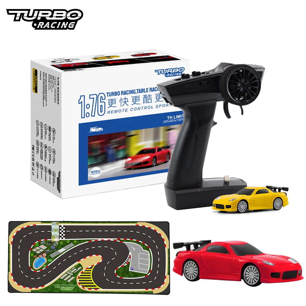 

Turbo Racing C71 1:76 2.4GHz RC Sports Mini Car Type-C Charger Plug P21 Remote Control Full Proportional Release Stress Toy Gift