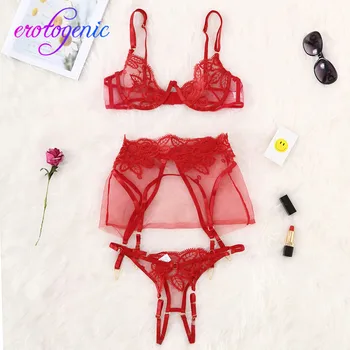 

Micro Bikini Sexy Lingerie Sexy Exquisite Lace Lingerie Bra+Garter+Briefs Set Babydoll Cut-Out Sleepwear Lenceria Mujer Apelar