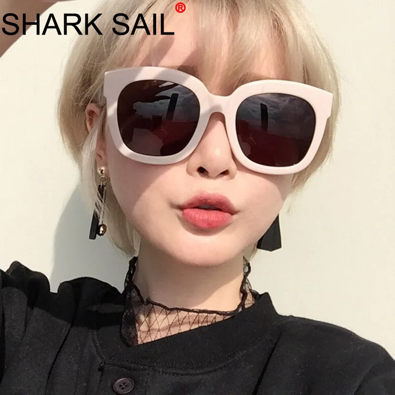 Солнцезащитные очки кошачий глаз SHARK SAIL женские темные зеркальные Квадратные для