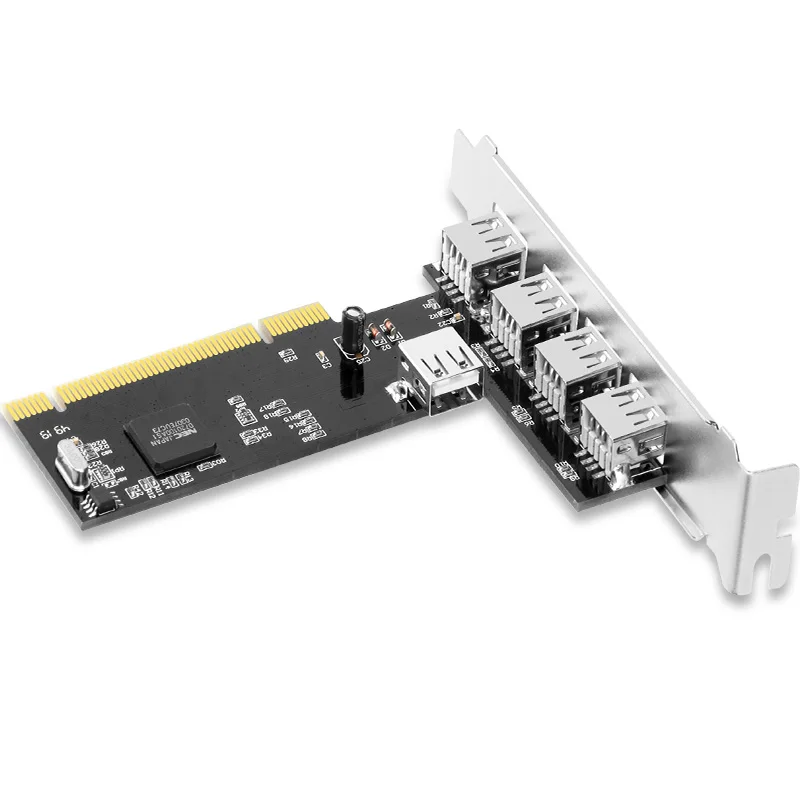 HAGOOGI PCI to USB 2.0 Ȯ ī, 5 Ʈ USB 2.0 , ܺ Ʈ 4 ,  Ʈ  1 , Nec720101