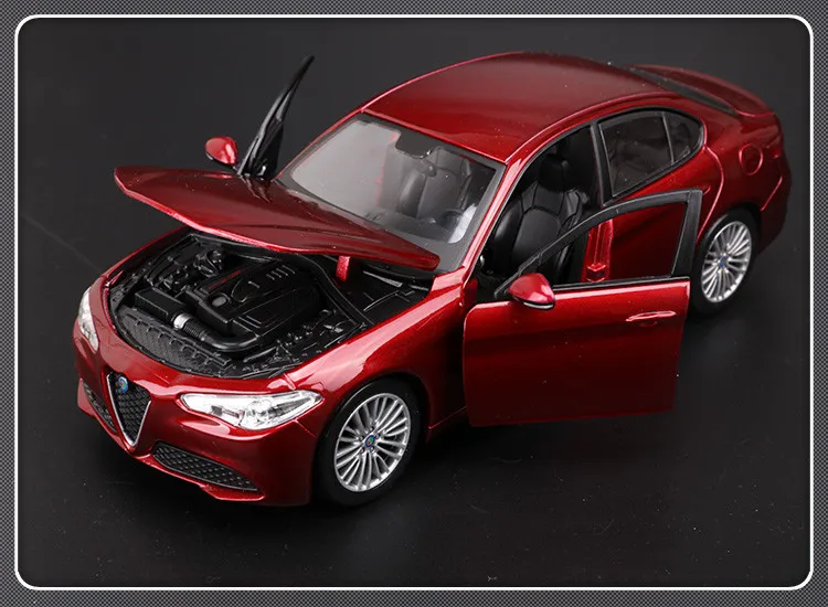 1:24 Высокая модель автомобиля Alfa Romeo из сплава Stelvio четырехлистный внедорожник внедорожный автомобиль Giulia игрушки для детей Подарки
