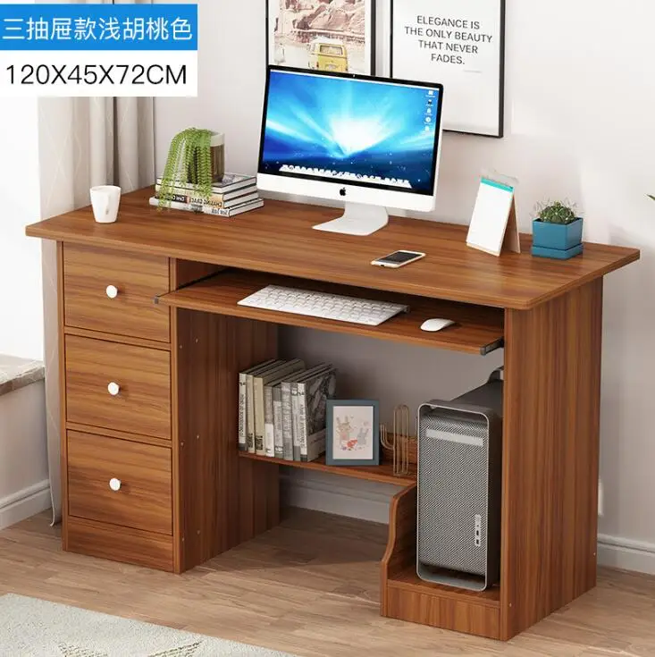 Dark wood color EU RU домашний офис настольный компьютерный стол с ящиком клавиатура лоток большой стол студенческий письменный стол Рабочая мебель - Цвет: Dark wood color