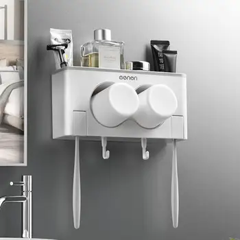 

New Toothbrush Holder Automatic Toothpaste Dispenser Holder Toothbrush Wall Mount Rack Bathroom Accessories Organizer Set 2020