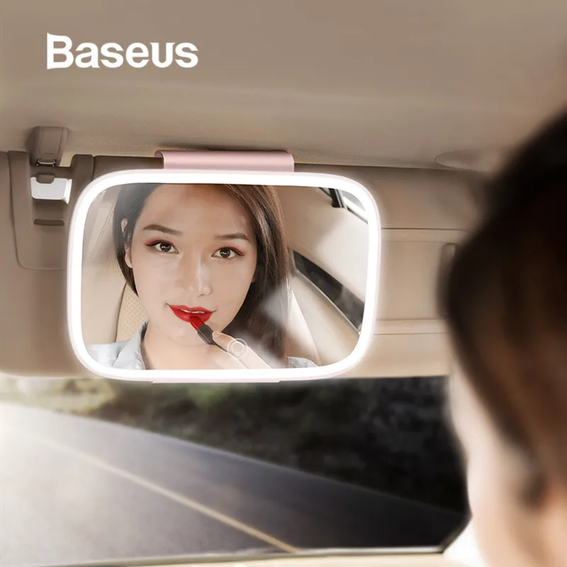 Comprar Baseus 8,3 pulgadas coche visera espejo Auto maquillaje cosmético espejo sombreado espejos con luz LED Chargable