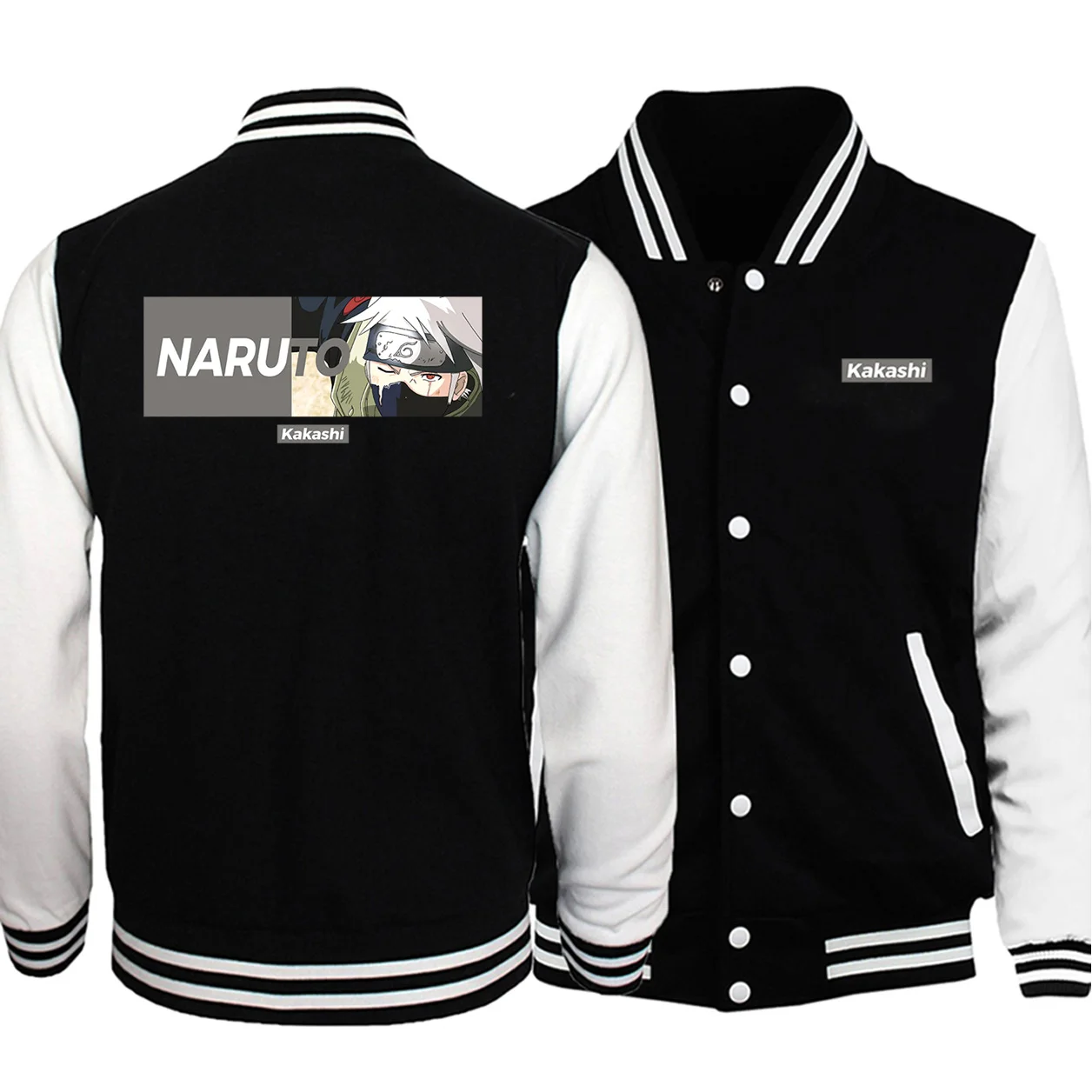 

2020 New Naruto Japanese Anime Kakashi Jacket Men Fashion Men Baseball Jackets Harajuku Bodywarmer Fitness Plus Size Men Warm