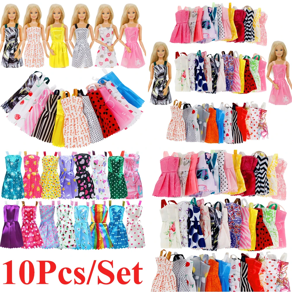10Pcs/Set Barbies Doll Clothes Accessories doll accessories doll clothes doll clothes accessories plush doll accessories barbie doll clothes Dress Evening Party Weeding Dress For Barbie Doll Our Generation Girl's