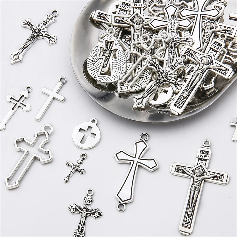 Alloy Jewelry Rosary Making Findings  Rosary Accessories Crosses -  10-40pcs 14-49mm - Aliexpress