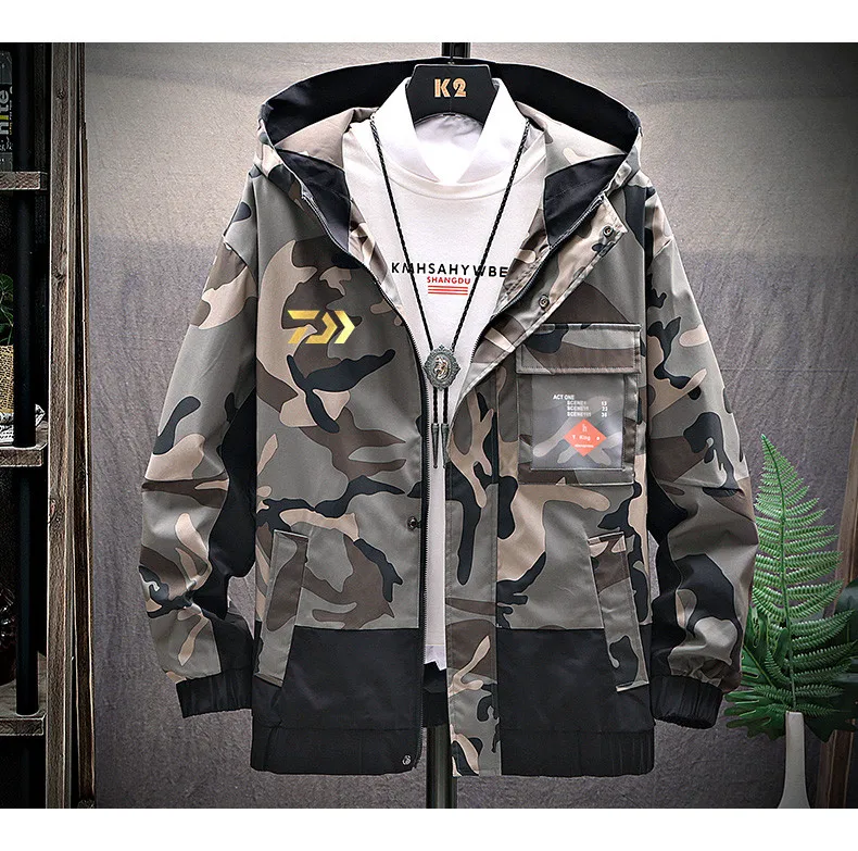 Daiwa Открытый камуфляж Солнцезащитная одежда мужская анти-УФ Солнцезащитная одежда тонкий раздел дышащий рыболовный костюм