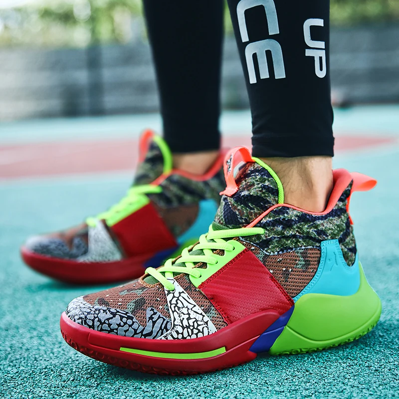 Couple basketball shoes high quality street basketball culture sneakers non-slip wear-resistant gym training student shoes