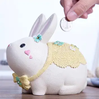 

Easter Cute Bunny Piggy Bank Creative Beautiful Money Box Saving Cash Coin Cute Cartoon Animal Money Pot Gift For Kid Child Girl