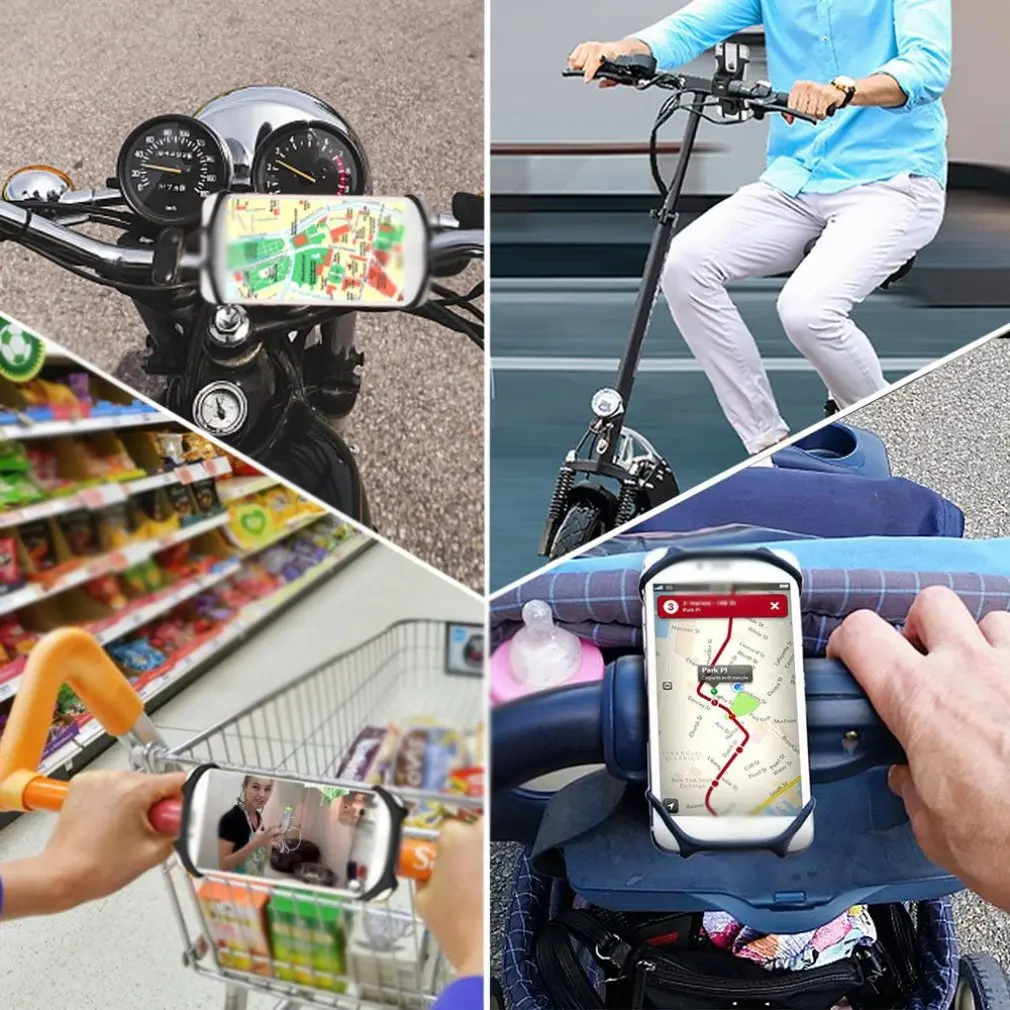Universal 4.0-6.5 inch Bicycle Mobile Phone Holder for iPhone Samsung Xiaomi Huawei Cell Phone Bike Cycling Handlebar Bracket
