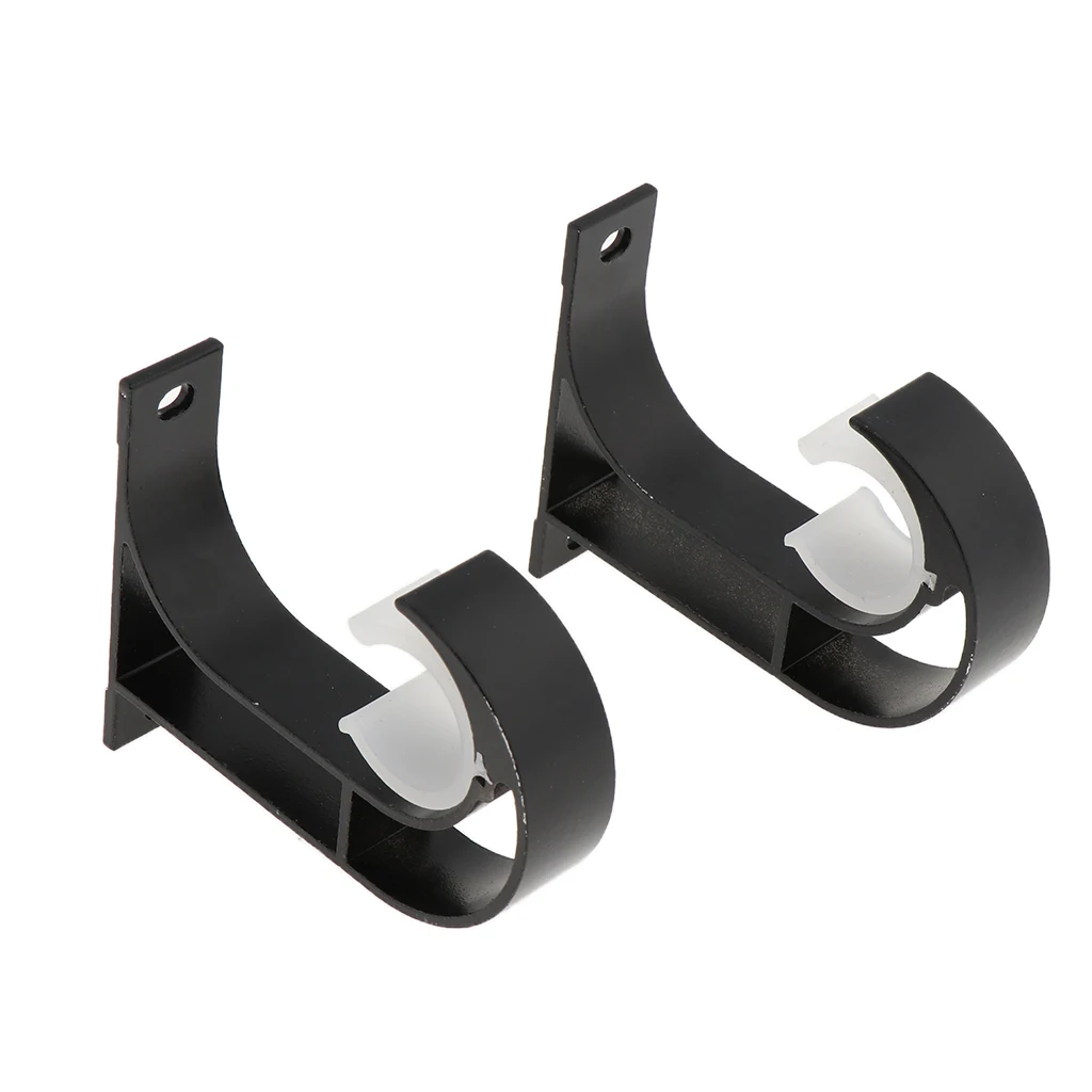 2Pcs/1Pair Aluminium Alloy Curtain Rod Bracket Curtain Pole Support Bracket Top Mounting Bracket