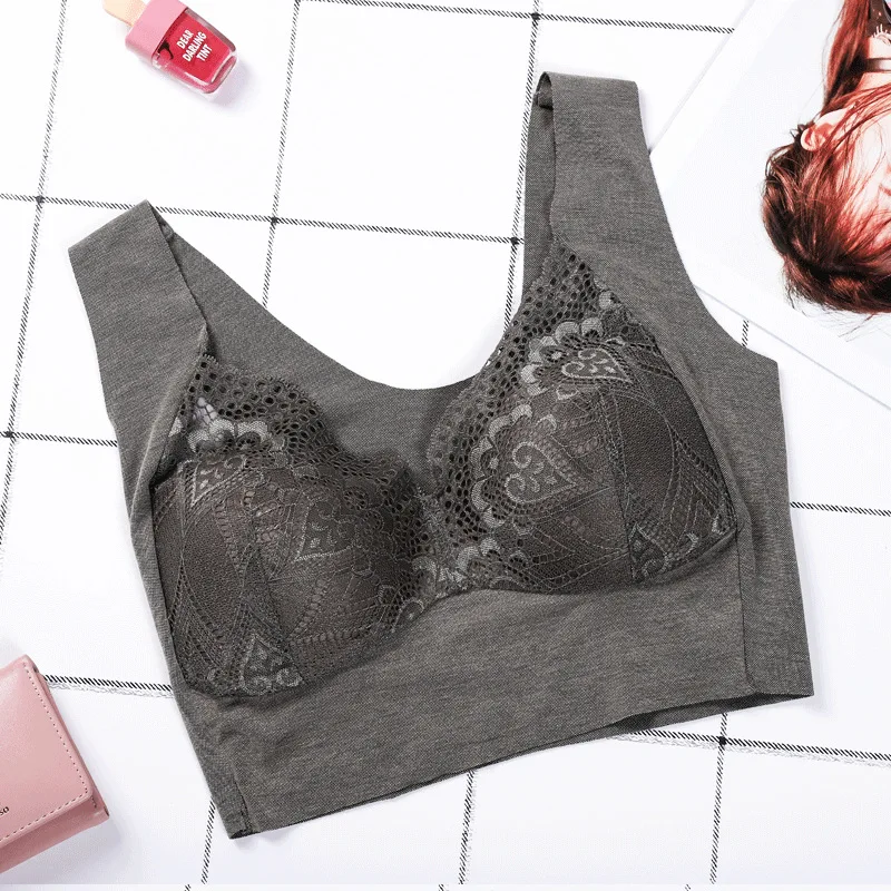 Seamless Lace Bra Sexy Lingerie Thin Comfortable Wire Free Underwear Unpadded Women Bra Bralette Breathable Stretch Top Bra Cup