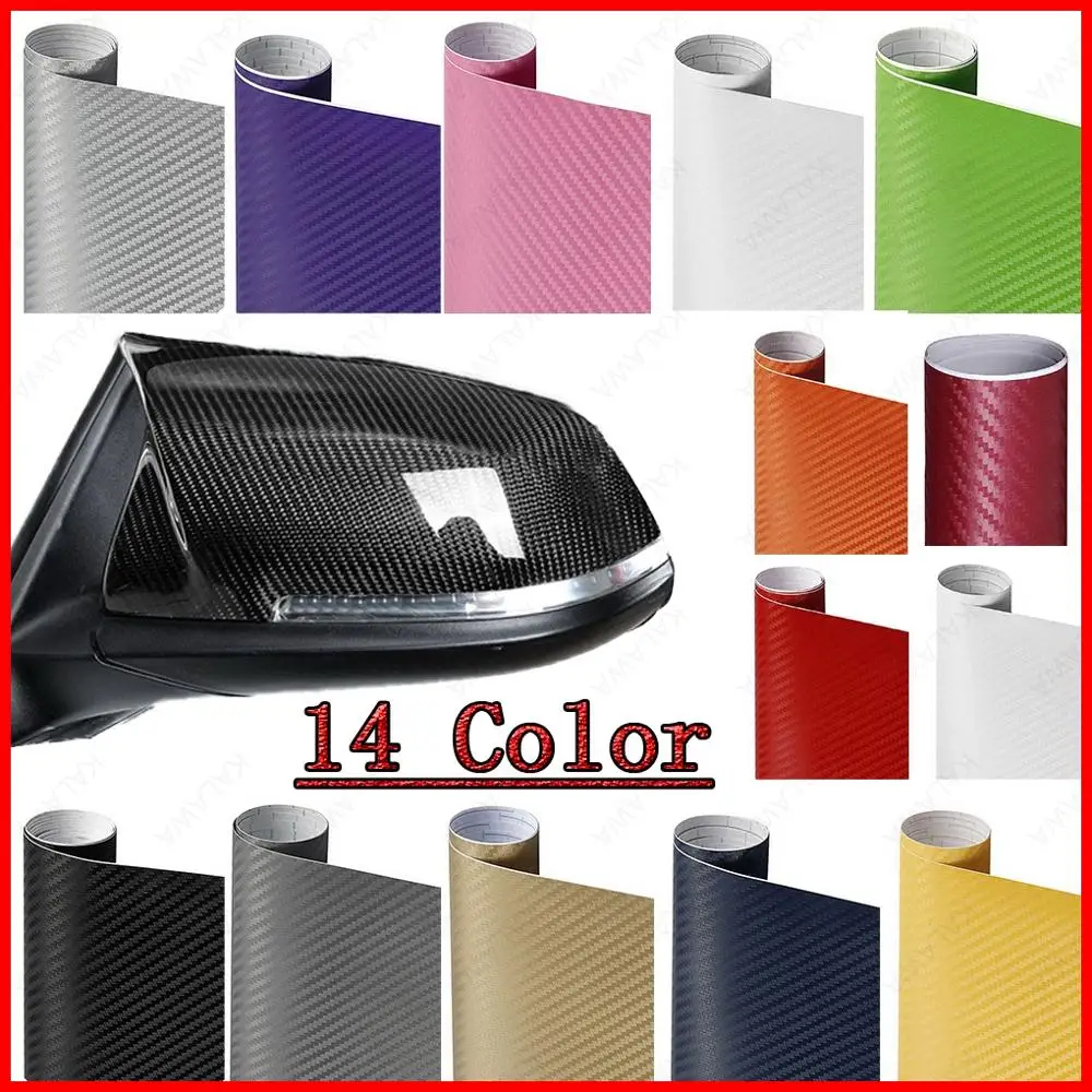 Vinilo 3D de fibra de carbono tamaño múltiple revestimiento para coche de rollo de película pegatina motocicleta estilo de automóvil negro adhesivos plateados de la hoja