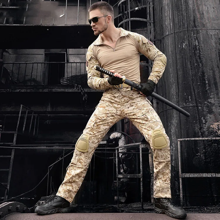 Militar Shirt 3 Мужская одежда высокого качества на открытом воздухе Военная Униформа камуфляжная рубашка тактическая одежда полный Маскировка ACU Настоящий мужской Frogman - Цвет: Militar Shirt 3