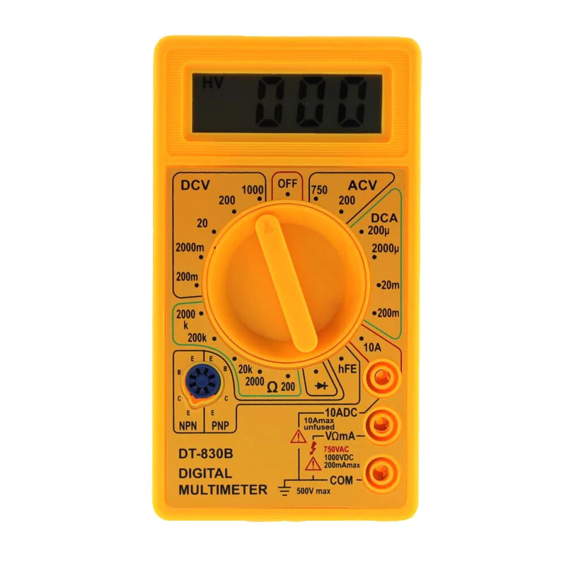 

LCD Digital Multimeter DT830B 750/1000V AC/DC Digital Multimeter Voltmeter Ammeter Ohm Tester High Safety Handheld Meter