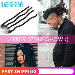 Lekker Braiding Afro Kinky Human Hair Braids 100% Hand Made Dread Lock Indian Human Hair Bundles 12-20inch 20/30 Strands One Bag