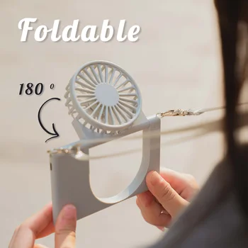

2020 New Halters Fan Mini Portable Folding USB Small Fan Silent Charging Desktop Hanging Neck Fan For Office Outdoor