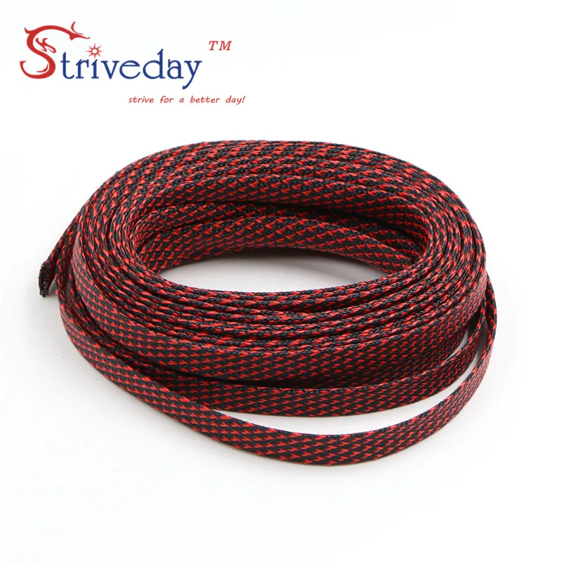 10/30 Meters 16mm Black &amp Red Braid PET Expandable Sleeving High Density Sheathing Plaited Cable Sleeves DIY | Обустройство дома