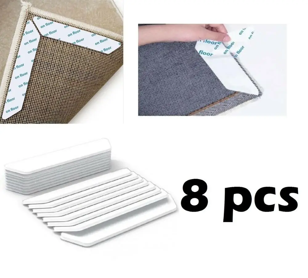 

8Pcs Anti Slip Soft Mat Rug Carpet Anti Curling Rug Grippers Tape Floor Sticker Mat Pad Bathroom Anti Slip Sticker