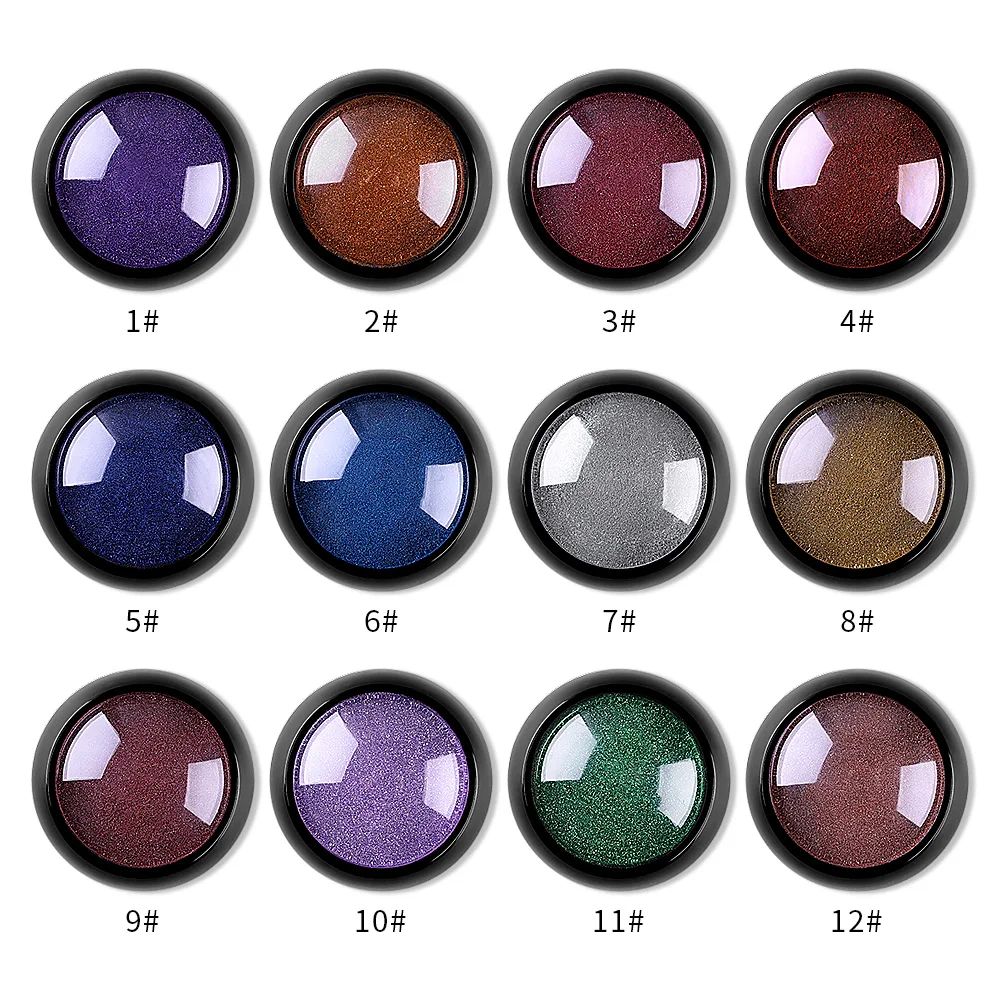 Color 1-12 PinPai зеркальный блестящий порошок для дизайна ногтей, хромированный пигмент, Золотая Роза, металлический порошок для украшения ногтей, блестящая пыль - Цвет: Color 1-12