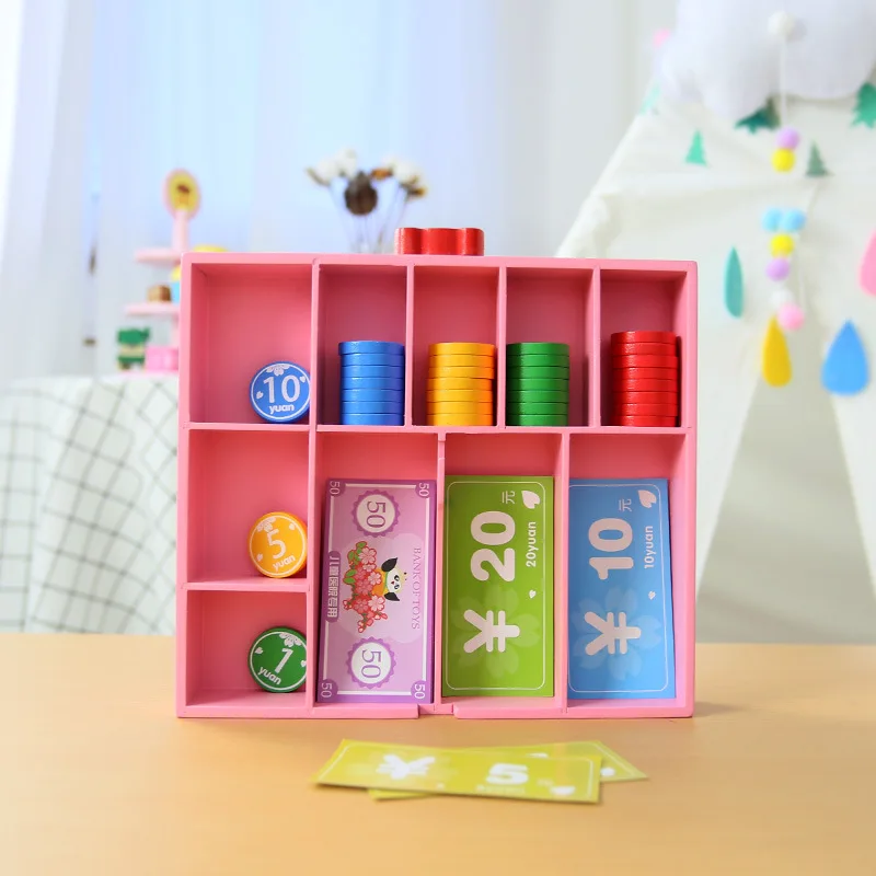 

Children Cash Register Toy Play House Supermarket Model POS Machine Cashier Desk Set 3-6-Year-Old Educational Toy
