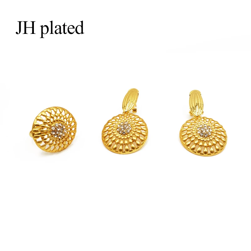 JHplated, Саудовская Аравия, роскошные ювелирные изделия из Дубаи для женщин, золотой цвет, Африканский браслет, кольцо, серьги, ожерелье, ювелирные наборы, подарки