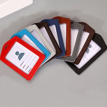 

1PCS Unisex Bank Credit Card Cover Leather Women Men Business Bus ID Identity Office Badge Card Cover Holder Bag Pouch Case