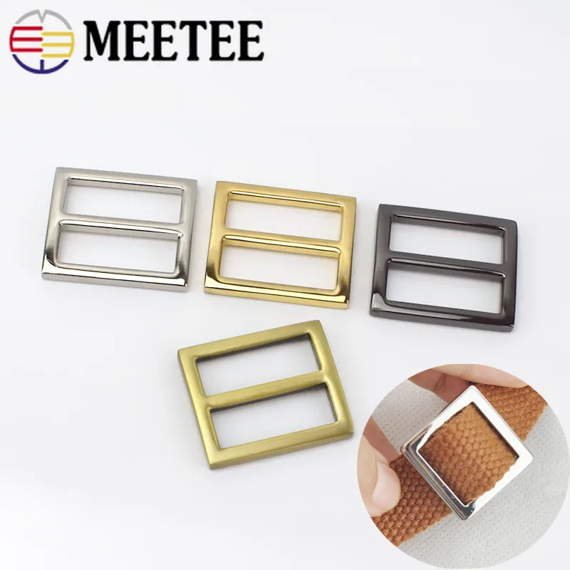 Meetee 5/10 шт. 26 мм металлическая Тройная пряжки ремень пряжки для регулировки DIY сумка тонкая лента для украшения аксессуары F4-10