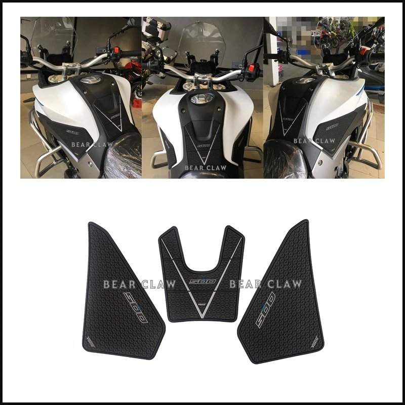 For Loncin Voge Longxin wuji 500DS DS500 500ds Motorcycle Tank Pad Protector Sticker Decal Gas Knee Grip Tank Traction Pad Side
