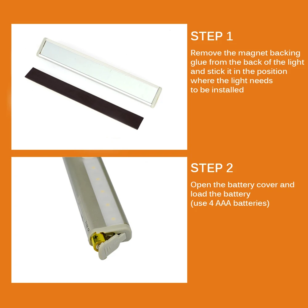 New LED Cabinet Light Human Body Induction Cabinet Light Battery LED Wall Cabinet Light For Wardrobe Bathroom Lighting