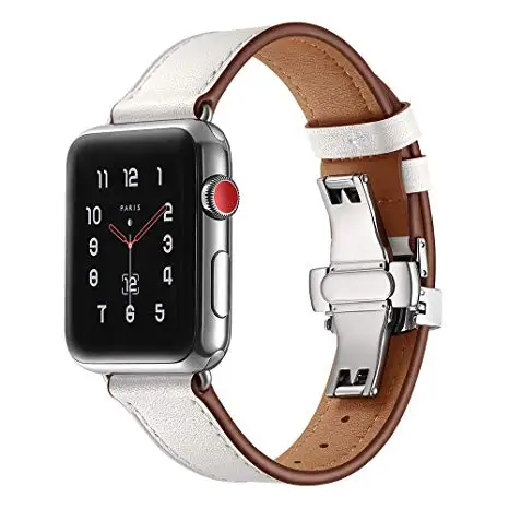 Leather Smart Strap Compatible For Apple Watch Strap 38mm 40mm 42mm 44mm Stylish Leather For Apple Strap watch Series 1, 2, 3, 4 - Цвет: F