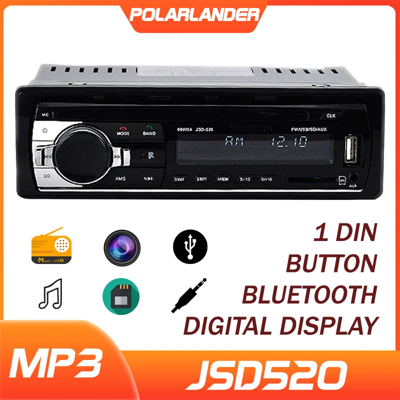 Автомагнитола 1 DIN автомобильная аудиосистема FM Bluetooth mp3-плеер сотовый телефон