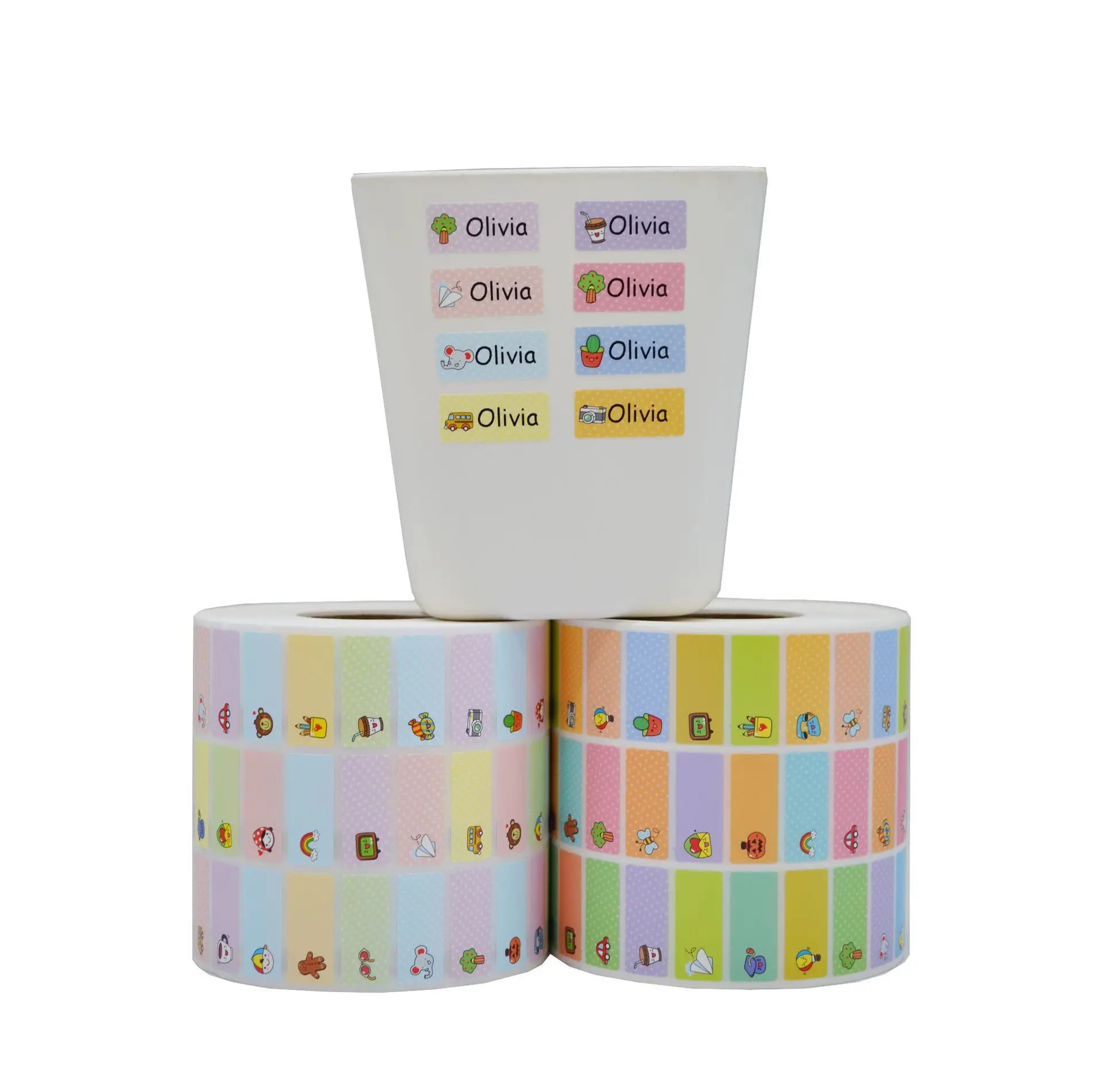Custom Name Sticker Customize Stickers Waterproof Personalized Labels Children School Stationery Variety Patterns Animal Boy Tag