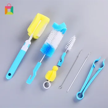

Bottle Cleaning Brush Sponge Nipple Brush Stainless Steel Straw Brush Bottle Brush Set Of Seven Cozy