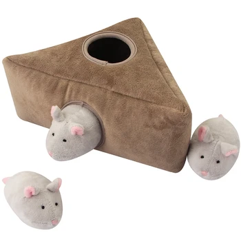 

Interactive Dog Toy Bite-Resistant Pet Squeaky Toy Imitation Animals Dolls with Nest for Dog Training and Playing