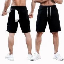 Шорты для спортзала, мужские хлопковые шорты для бодибилдера, шорты для фитнеса, бега, спорта, тренировок, повседневные Модные дышащие черные летние мужские штаны для бега