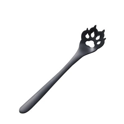 Black dog claw B 4 шт. Кошачий коготь для собак комплект кофейных ложек 304 нержавеющая сталь десертное мороженое чай столовые приборы для питья кухонные аксессуары - Цвет: Black dog claw B